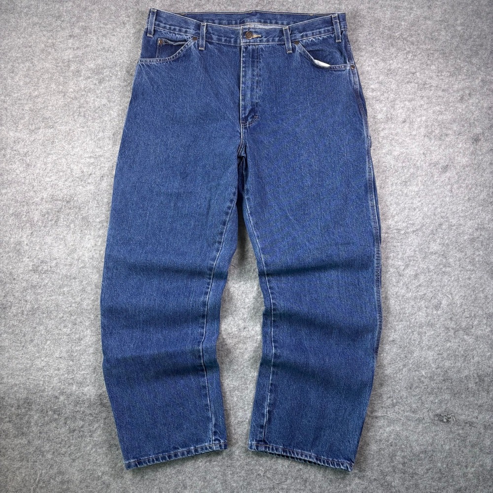 Dickies Mens Carpenter Jeans Blue Denim Workwear Utility Pants 36x30 1993SNB